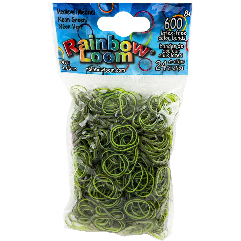 Rainbow Loom Medieval Collection Neon Green Glitter Rubber Bands Refill Pack - 600 Count