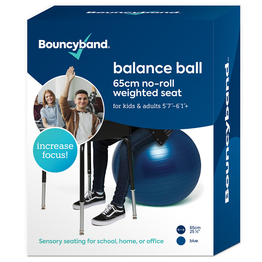 Bouncyband Anti-Burst Balance Ball, 65cm, Non-Slip, Blue