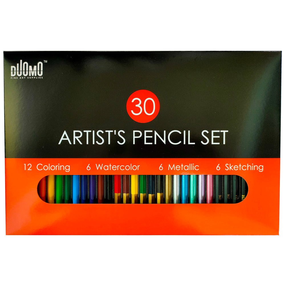 Duomo Fine Arts Premium 30-Piece Artist's Pencil Set