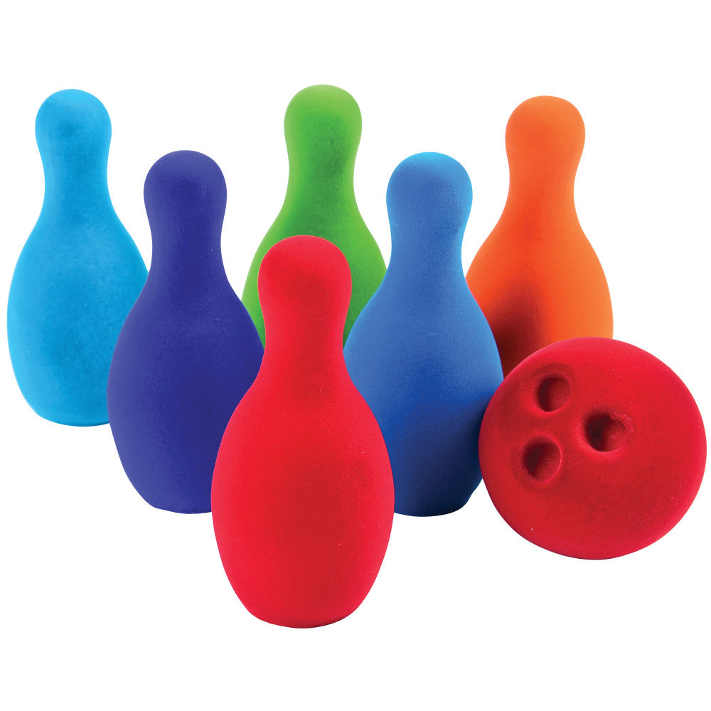 Rubbabu Natural Rubber Foam Bowling Set for Toddlers and Kids