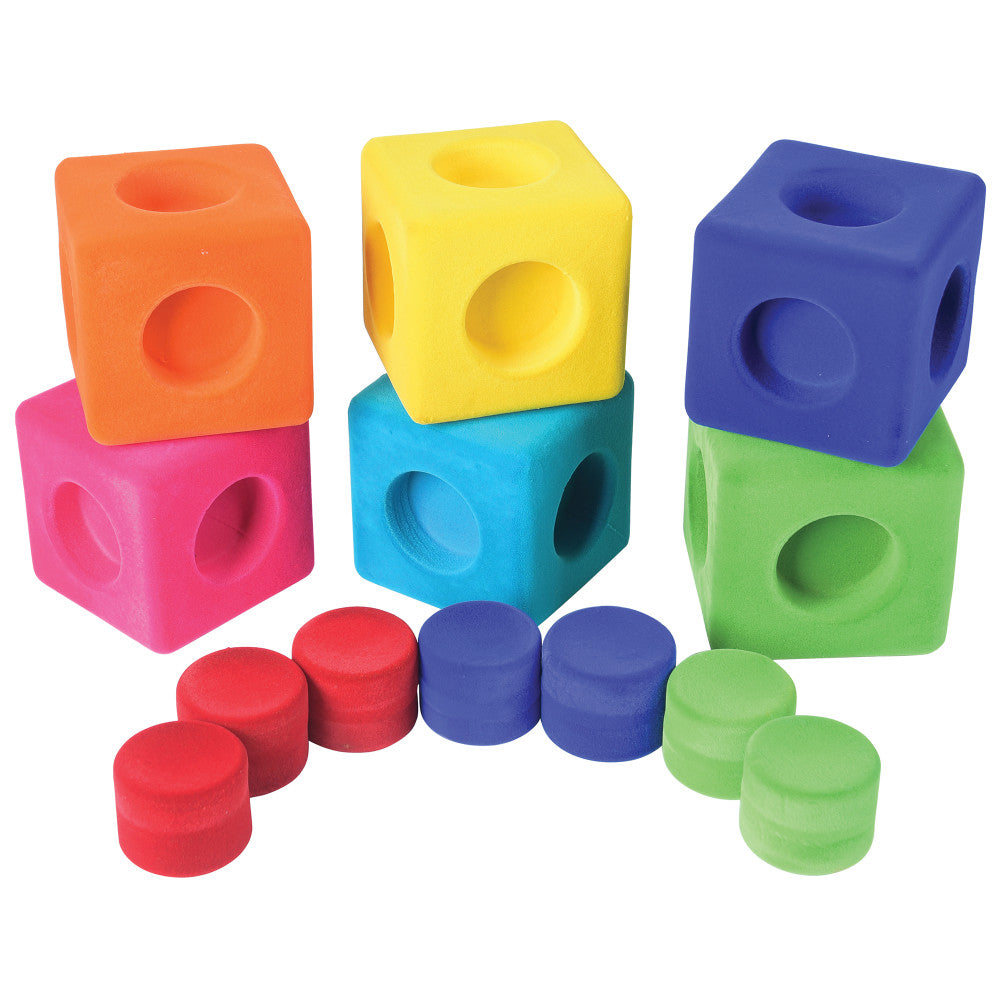 Rubbabu Rubbablox 13-Piece Natural Rubber Foam Building Blocks Set