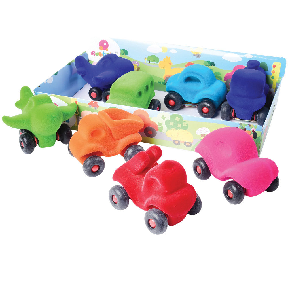 Rubbabu 8-Piece Soft Natural Foam Vehicle Playset