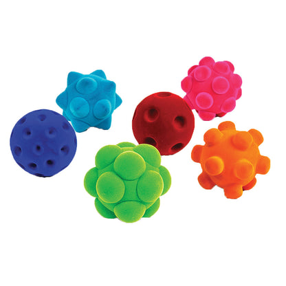 Rubbabu Sensory Bouncy Balls - Set of 6 Colorful Soft Balls