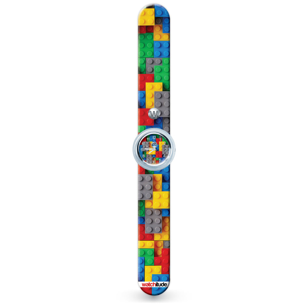 Watchitude: Slap Watch - Build Up - Brick Pattern, Kids Analog Watch, Ages 5+