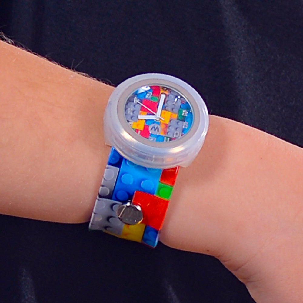 Watchitude: Slap Watch - Build Up - Brick Pattern, Kids Analog Watch, Ages 5+