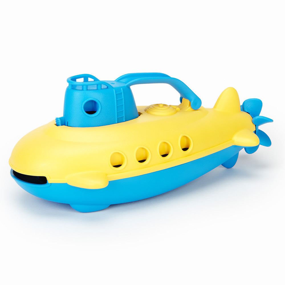 Green Toys: My First Submarine - Blue & Yellow - Floating Interactive Bathtime Toy, Ages 6mo+