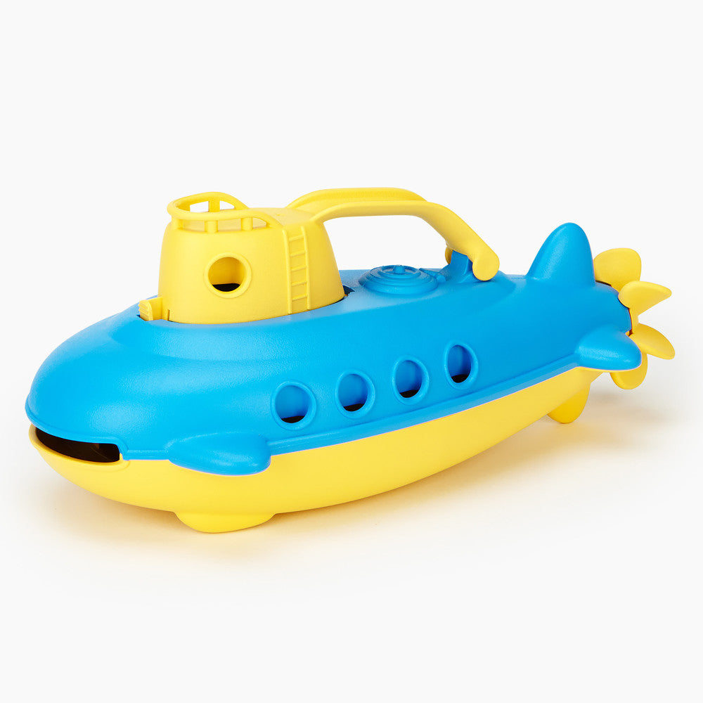 Green Toys: My First Submarine - Yellow & Blue - Floating Interactive Bathtime Toy, Ages 6mo+