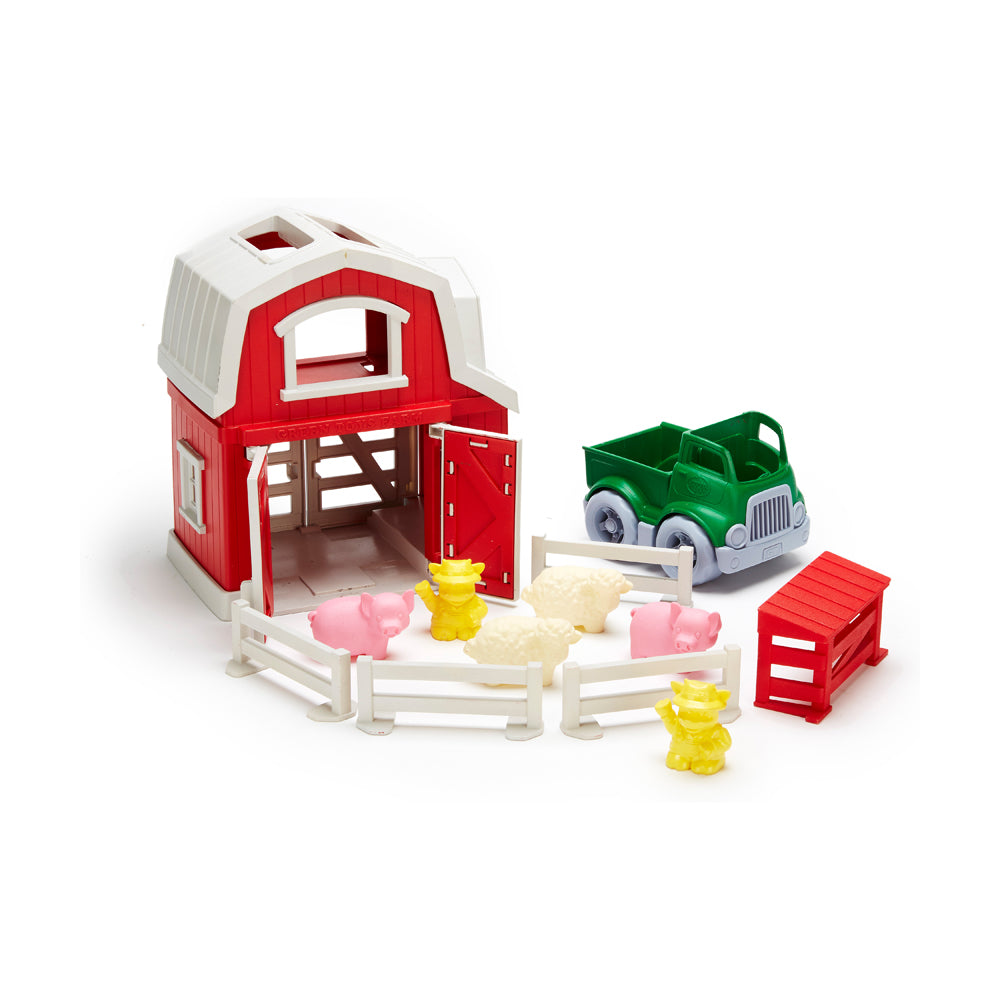 Green Toys Eco-Friendly Farm Playset with Recycled Plastic