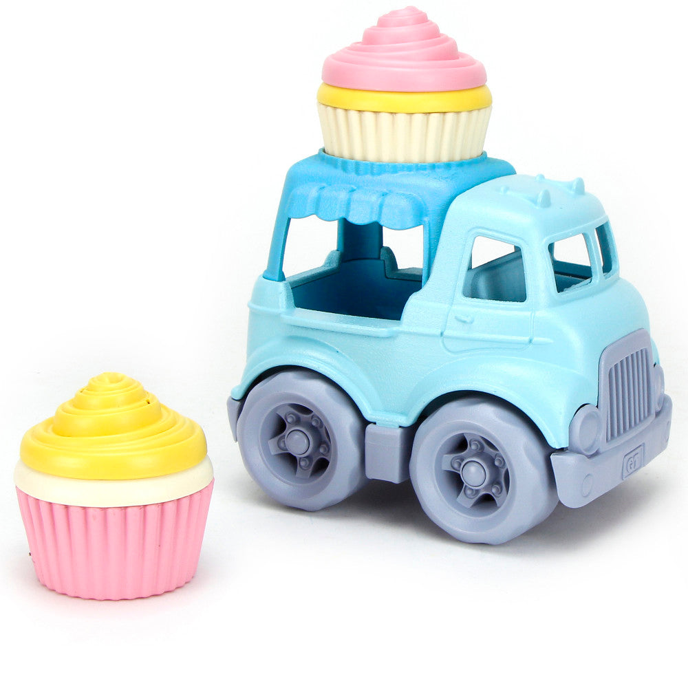 Green Toys: Cupcake Truck - Blue - Pretend Play Dessert Toy Vehicle, Ages 2+