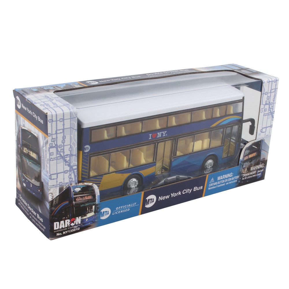 Daron NYC MTA Certified Double Decker Bus Toy with Lights & Sound