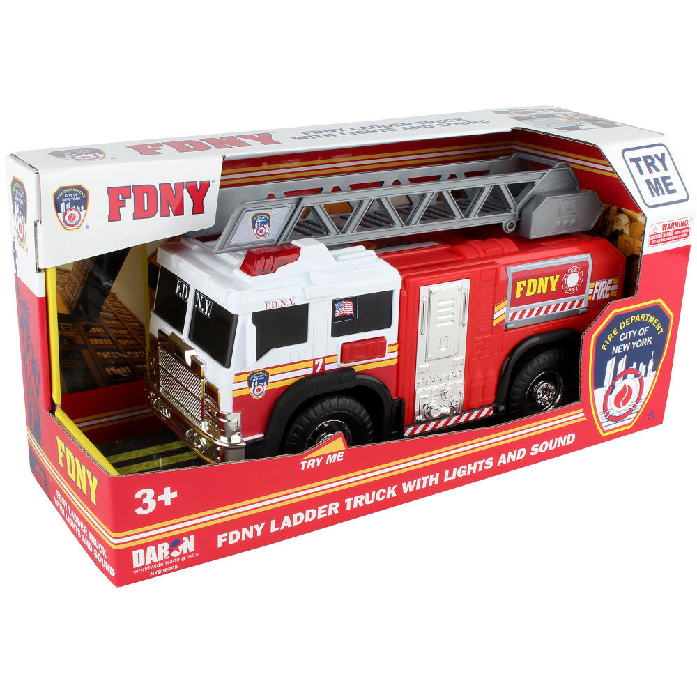 Daron FDNY Fire Ladder Truck with Lights, Sounds & Extendable Ladder