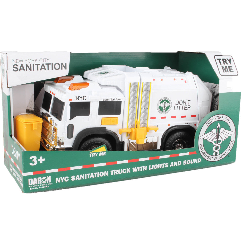 Daron NYC Sanitation Diecast Garbage Truck with Lights and Sound