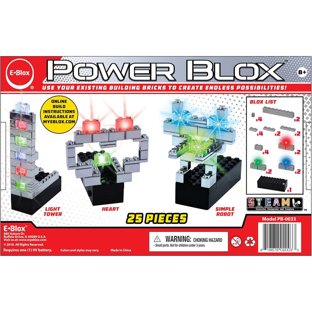 E-Blox: Power Blox: BYO Light Robot - 3-In-1  Kit, 3D Building Blocks, Kids Ages 8+