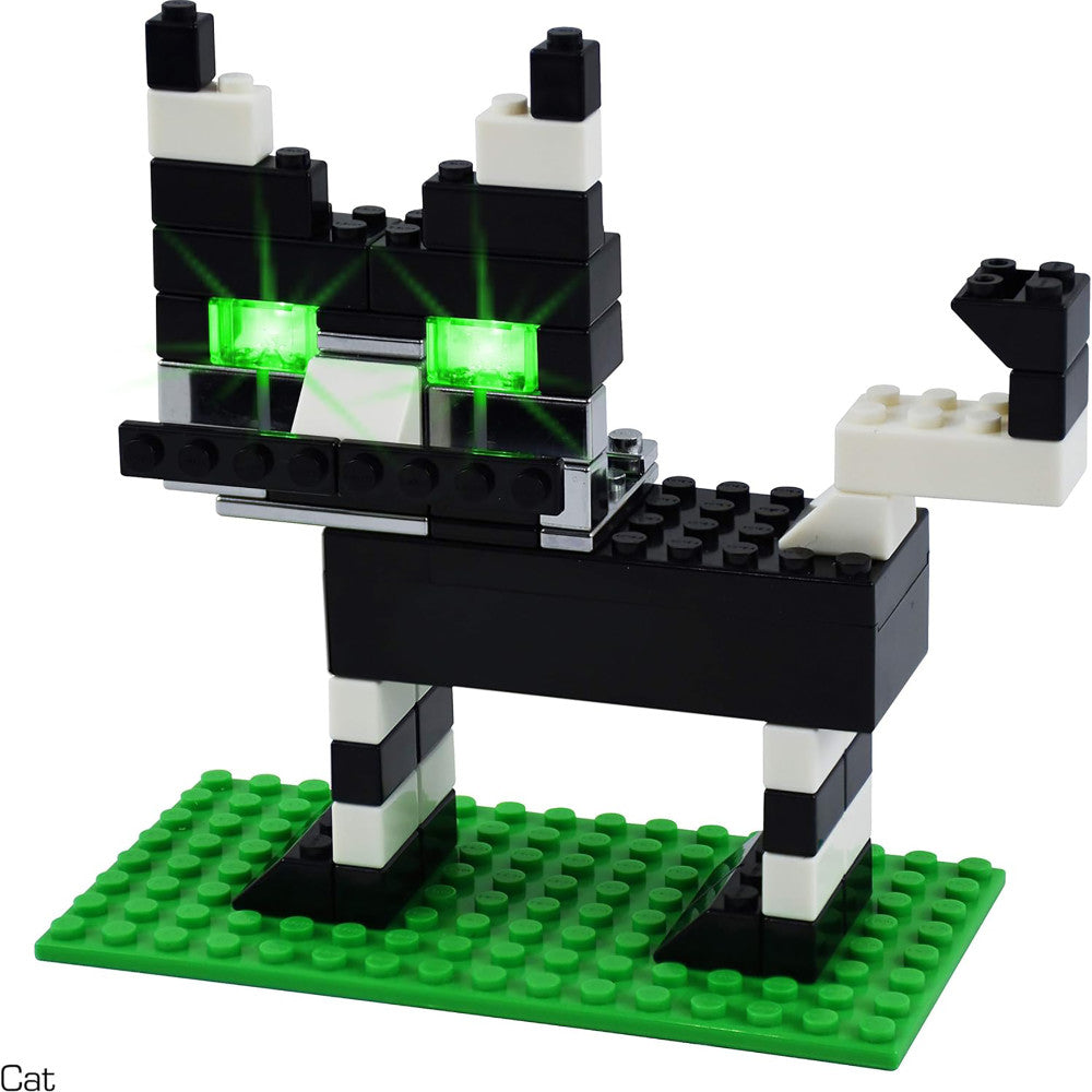 E-Blox: Power Blox: BYO Glowing Cat Sculpture - 3D Light-Up Plus Kit, Kids Ages 8+