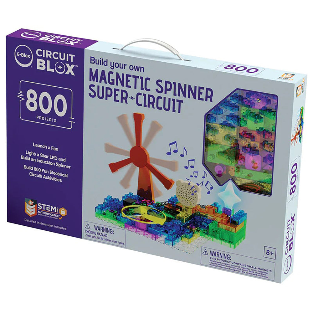 E-Blox: Circuit Blox: BYO Magnetic Induction Spinner Super Circuit - 800 Projects, DIY STEM Toy, Kids Ages 8+