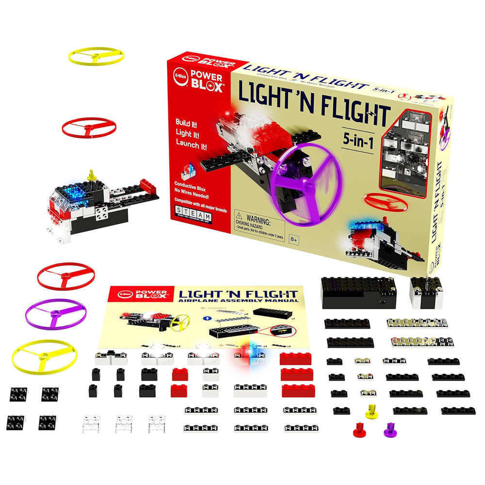 E-Blox: Power Blox: 5-In-1 Light 'N Flight - 58pcs, Kids Ages 8+