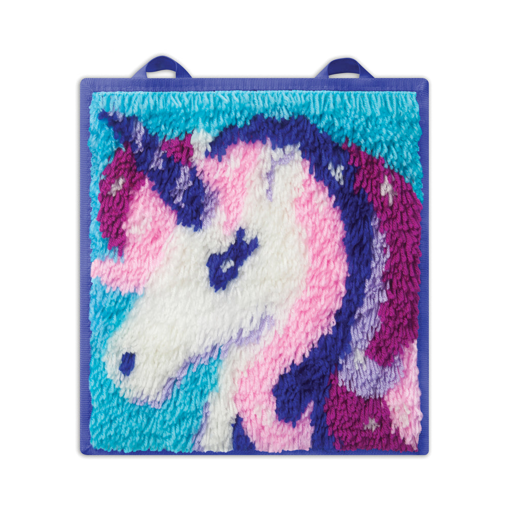 LatchKits Unicorn Mini-Rug Craft Kit - Create Your Own Fuzzy Rug