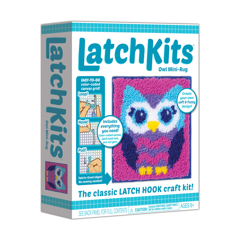 LatchKits Craft Collection Owl Mini-Rug DIY Kit