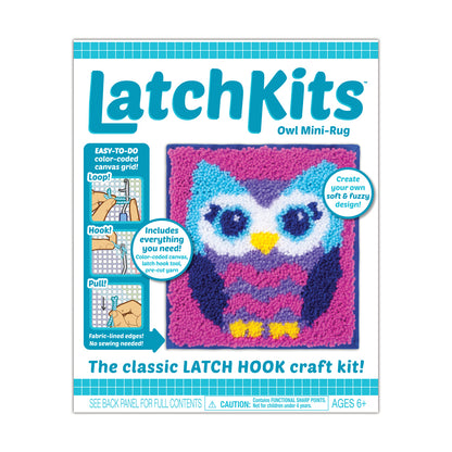 LatchKits Craft Collection Owl Mini-Rug DIY Kit