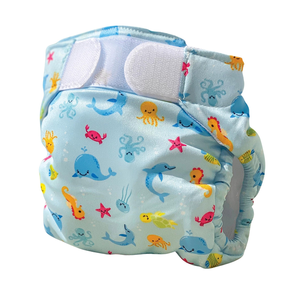 FREDS SWIM ACADEMY’s Blue Swim Nappy - Reusable Pool Diaper for Babies and Toddlers, Size 1 (9 - 20 lbs)