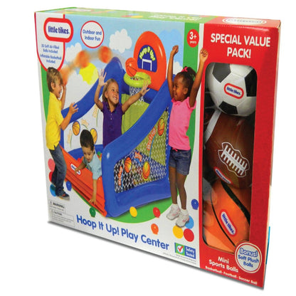 Little Tikes Hoop It Up! Play Center Ball Pit - Inflatable Basketball and Ball Pit Combo