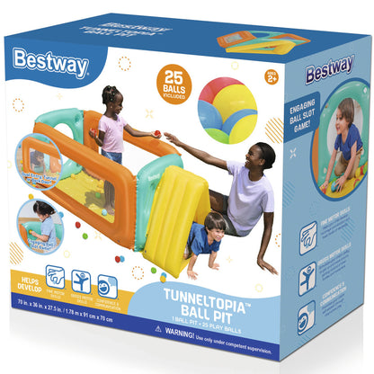 Bestway Tunneltopia Inflatable Ball Pit Set with 25 Colorful Play Balls