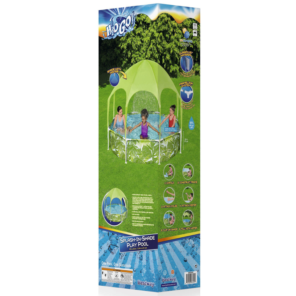 H2OGO! Splash-In-Shade Play Pool with UV Protective Sunshade and Water Mister