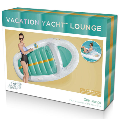 Bestway H2OGO! Vacation Yacht Lounge Inflatable Pool Float - 7'1" x 46" - Teal and White