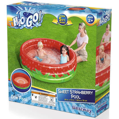 Bestway H2OGO! Sweet Strawberry Inflatable Play Pool, 66" x 15"