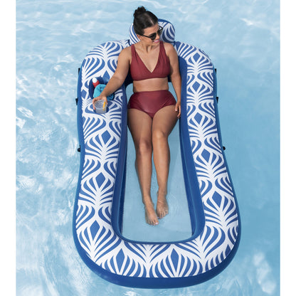 H2OGO! Comfort Plush Shaded Pool Lounge Float - 6'6" x 44"