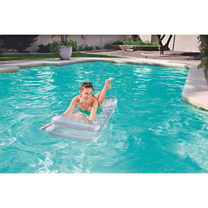 H2OGO! Metal Tech Lounge Inflatable Pool Float, 6'2" x 28"