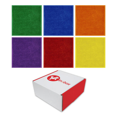 Joy Carpets & Co Joy in a Box - Vibrant Classroom Carpet Squares, 24 Pack