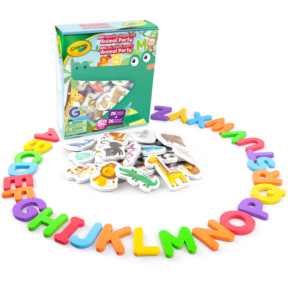 Crayola ABC Matching Magnet Set - Animal Party - Educational Toy for Kids Ages 3+