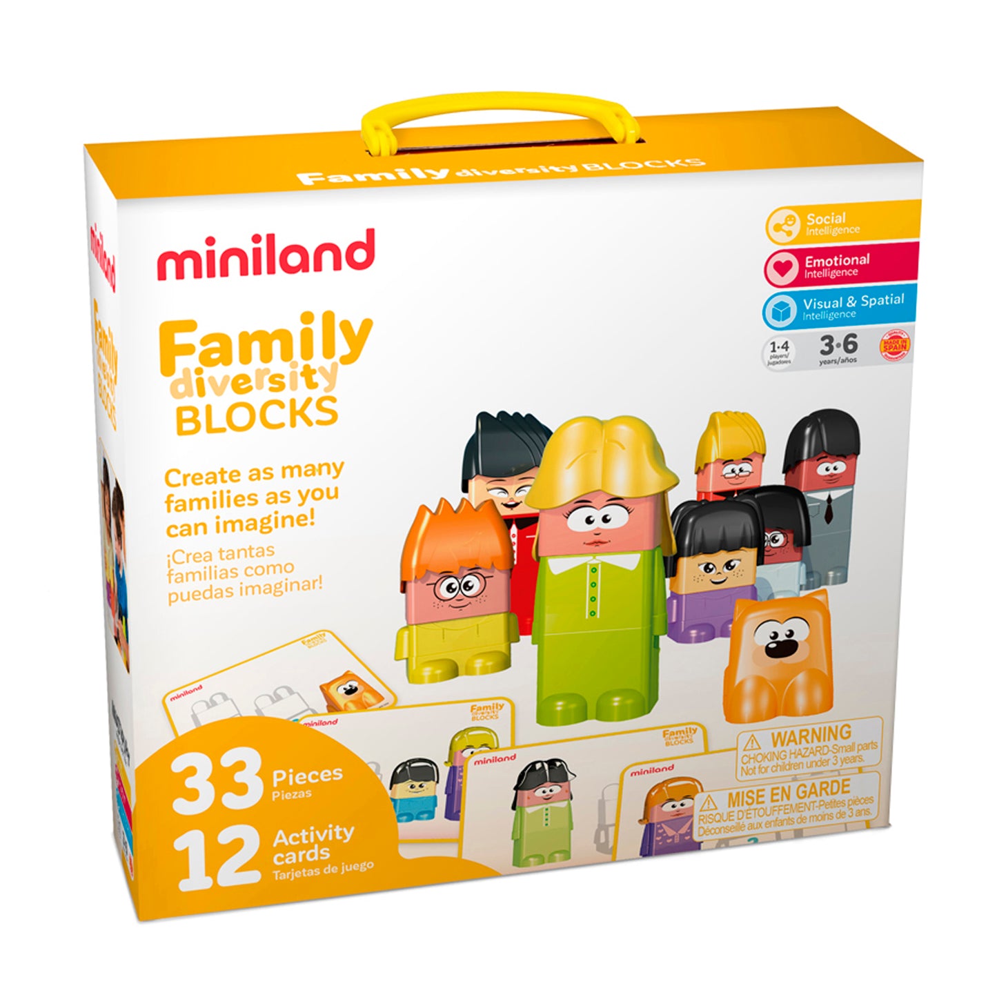 Miniland Educational Family Diversity Blocks - Social Emotional Learning Toy