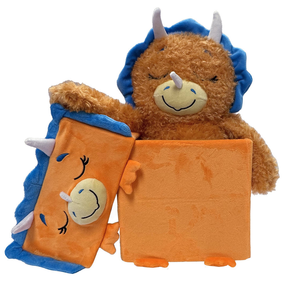 Happy Nappers: Adorable Storables -Dino Triceratops- Brown/Blue