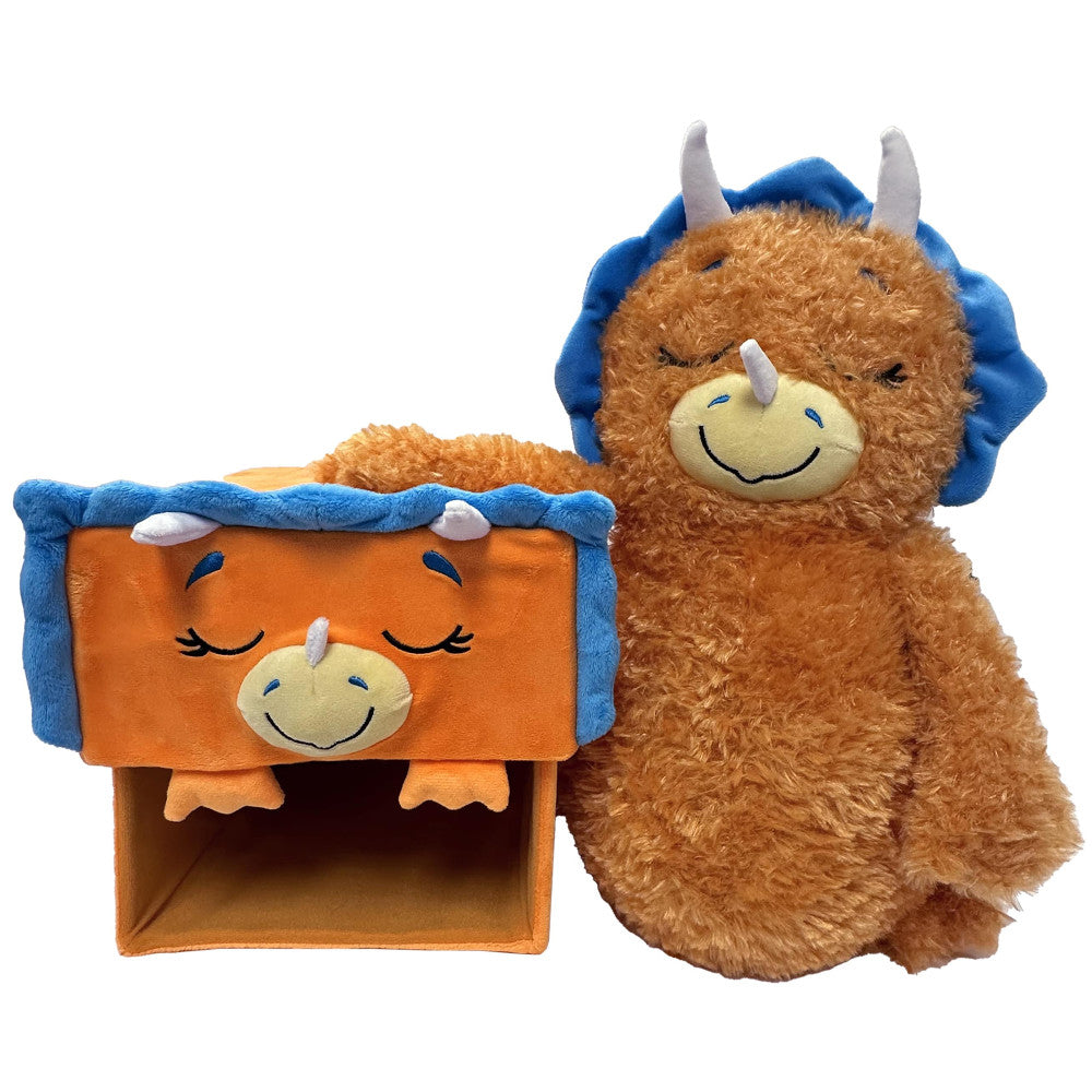 Happy Nappers: Adorable Storables -Dino Triceratops- Brown/Blue