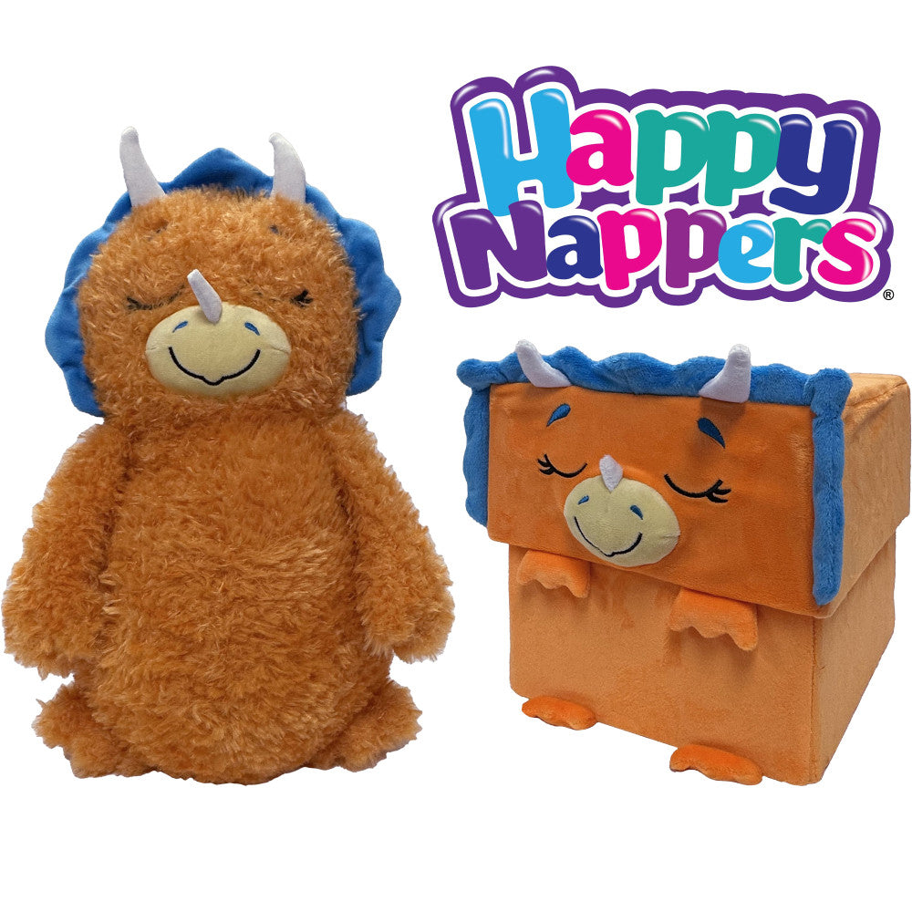 Happy Nappers: Adorable Storables -Dino Triceratops- Brown/Blue