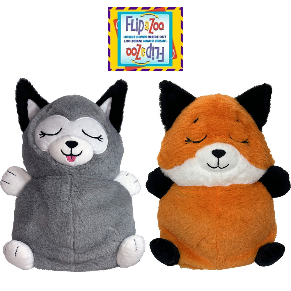 FlipaZoo: Upside Down Inside Out - Fox To Husky - 2-In-1 Animal Plush