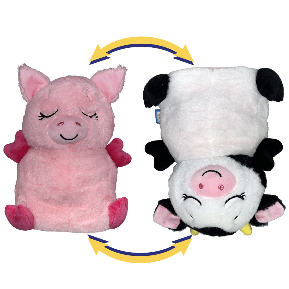 FlipaZoo: Upside Down Inside Out - Pig to Cow - 2-In-1 Animal Plush