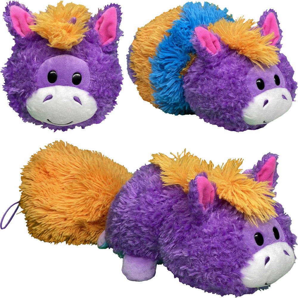 FlipaZoo Magic Tails Blue Dragon to Purple Unicorn - 2-In-1 Animal Plush