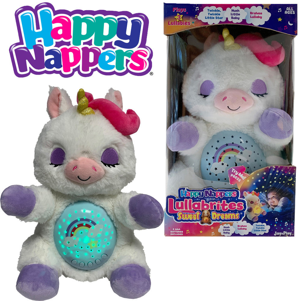 Happy Nappers: Lullabrites Sweet Dreams - Unicorn & White -Purple