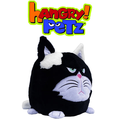 Hangry Petz: Bella Black Cat - 12" Animal Plush, Squeeze Tummy For Sounds