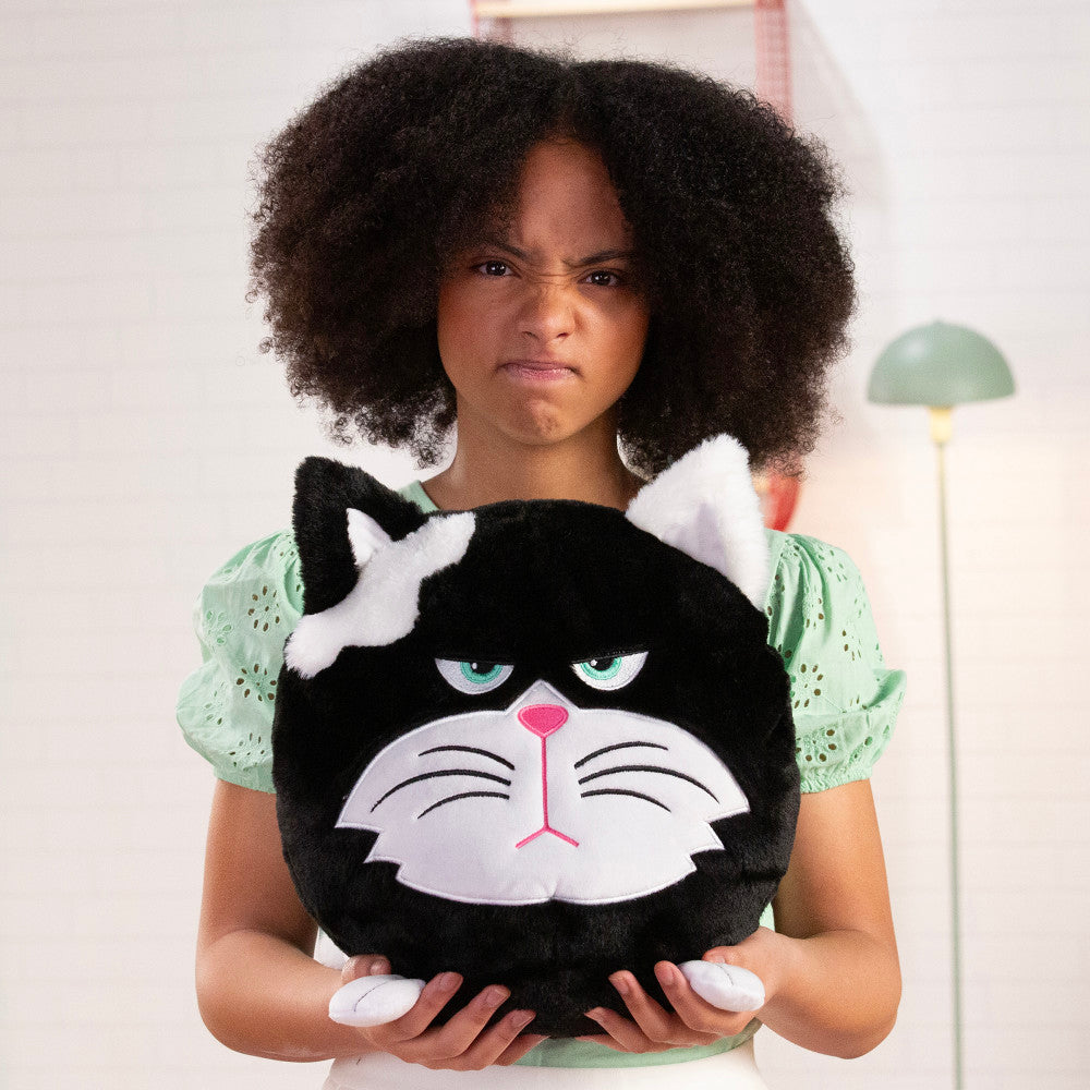 Hangry Petz: Bella Black Cat - 12" Animal Plush, Squeeze Tummy For Sounds