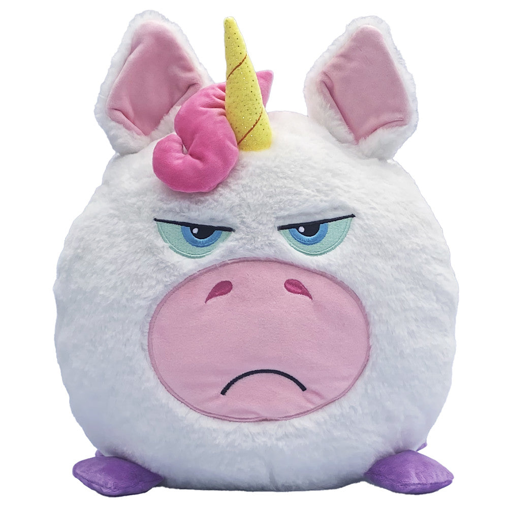 Hangry Petz: Luna Unicorn - 12" White-Pink-Purple Animal Plush, Squeeze For Sounds