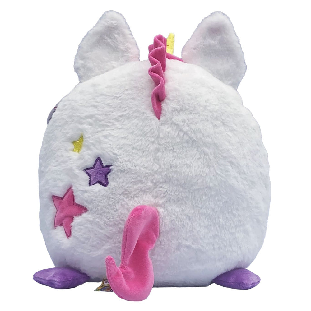 Hangry Petz: Luna Unicorn - 12" White-Pink-Purple Animal Plush, Squeeze For Sounds