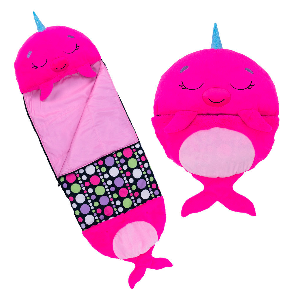 Happy Nappers: Pillow & Sleepy Sack: Large - Neil The Pink Narwhal, Kids 7+