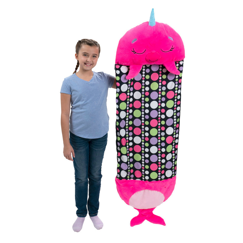 Happy Nappers: Pillow & Sleepy Sack: Large - Neil The Pink Narwhal, Kids 7+