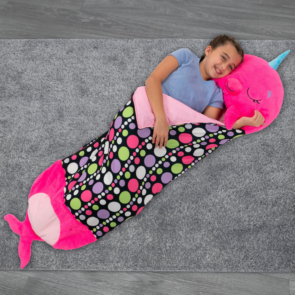 Happy Nappers: Pillow & Sleepy Sack: Large - Neil The Pink Narwhal, Kids 7+