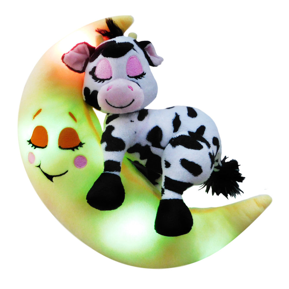 Happpy Nappers: Lullabrites Moon Pet - Cow - Lights & Sounds Plush