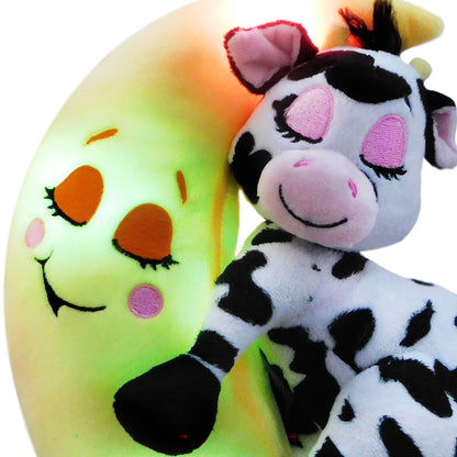 Happpy Nappers: Lullabrites Moon Pet - Cow - Lights & Sounds Plush